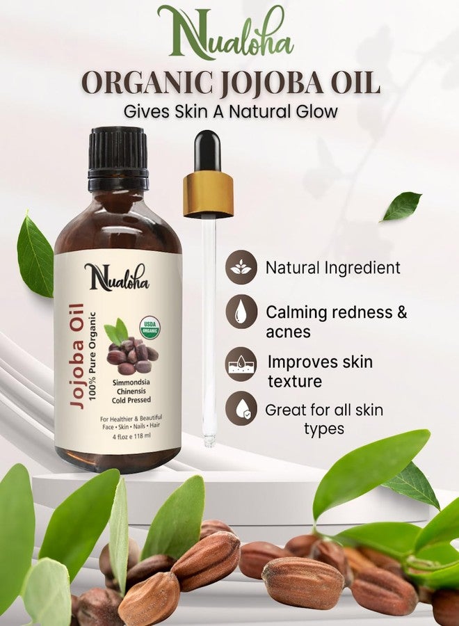 Nualoha Jojoba Oil Cold Pressed for Face, Skin, Nails, and Hair to achieve a Healthier and Beautiful Appearance, 118ml - Image 4