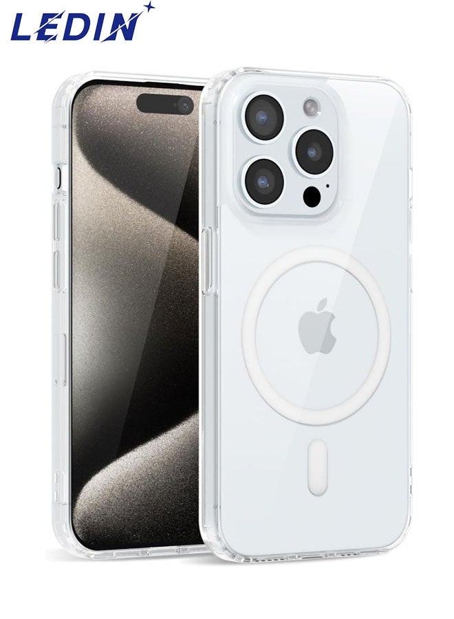 LEDIN Magnetic Clear Case for iPhone 15 Pro Max Compatible with MagSafe, Military-Grade Protection, Phone Bumper - Image 1