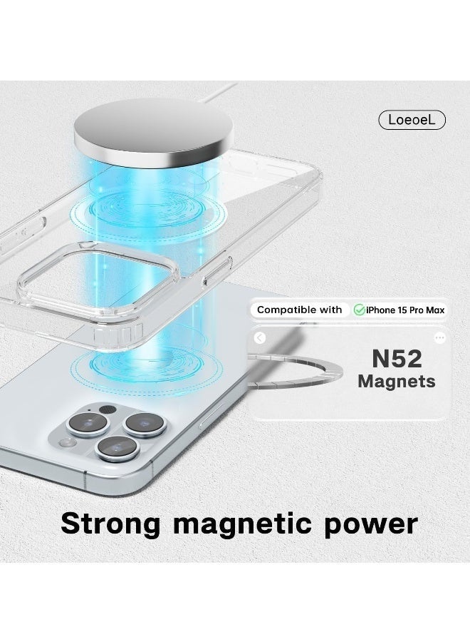LEDIN Magnetic Clear Case for iPhone 15 Pro Max Compatible with MagSafe, Military-Grade Protection, Phone Bumper - Image 5