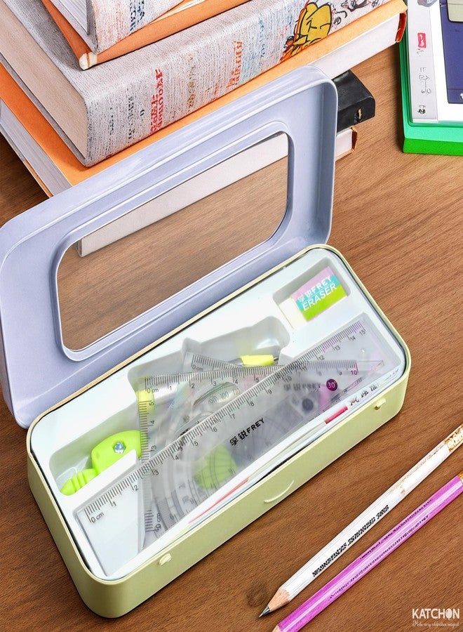KatchOn, Geometry Set for Students - 8 Pieces | Metal Compass, Protractor, Eraser, Triangle Ruler, Lead Refills and Metal Box | Protractor and Compass Set | Back to School Supplies | Class Supplies - Image 5