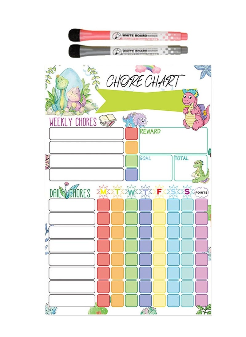 Generic - Magnetic Dry Erase Board, Magnetic Dry Erase Chore Chart Set, Behavior Chart Reward Chart for Chore, Activity, Exercise, Diet, Nutrition Behavior, Kids, Teenagers, Adults, 1 Pcs - Image 1
