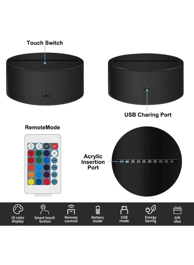 مصباح ليلي LED ثلاثي الأبعاد متعدد الألوان على شكل وردة وفراشة، مصباح مكتب USB، 16 لونًا مع جهاز تحكم عن بعد، مصباح طاولة غرفة النوم، هدايا إضاءة ديكور المنزل - Image 5