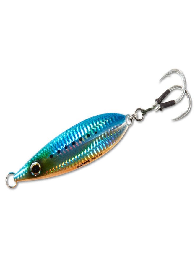 SHIMANO Butterfly Flat-Fall Fishing Jig, 100G, Blue Sardine - Image 1