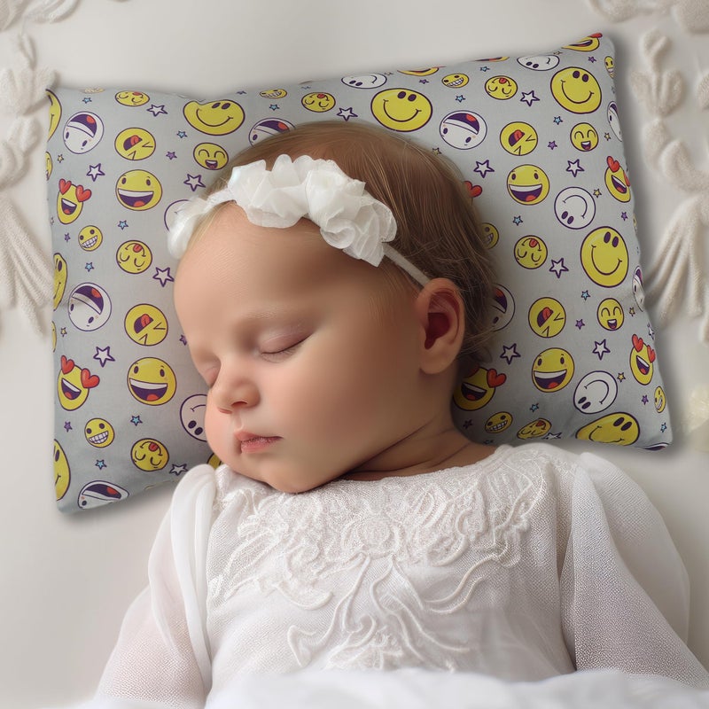 KRADYL KROFT Toddler Pillow with 100% Cotton Removable Cover - 20 X 15 Inches | Children Pillows | Baby Pillows - Smiley - Image 2