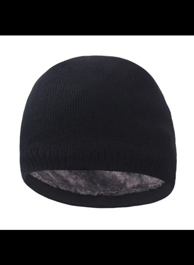 Winter wool Head unisex ice cap beanie baded with fur - Image 1