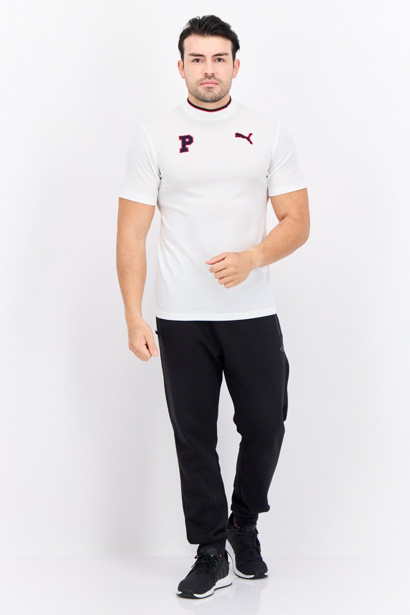 PUMA Men Sportswear Fit Embroidered Logo Short Sleeves Outdoor T-Shirt, White - Image 3
