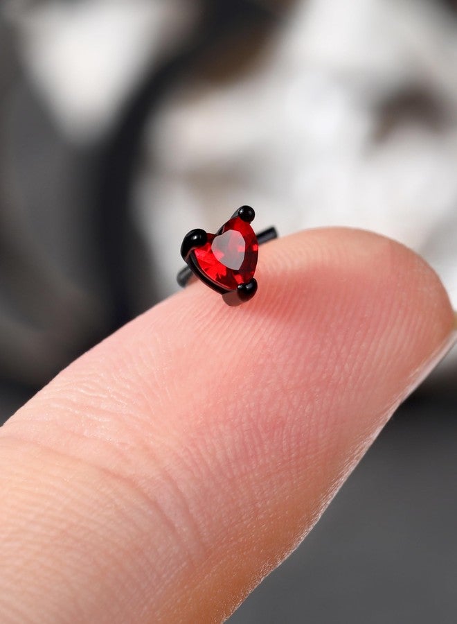 COCHARM Black Red Halloween L Bend Nose Stud 20g Dangling Spider Nose Stud Spider Web Red CZ Nose Piercing 20G Black Nose Jewelry - Image 4