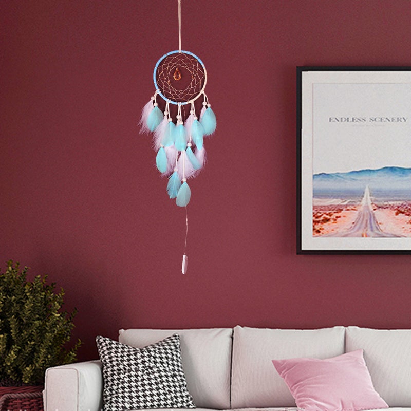 Dreamcatcher Hanging Lighted Handmade Decorative Gift for Home Room Balcony Window (Sky- ) - Image 5
