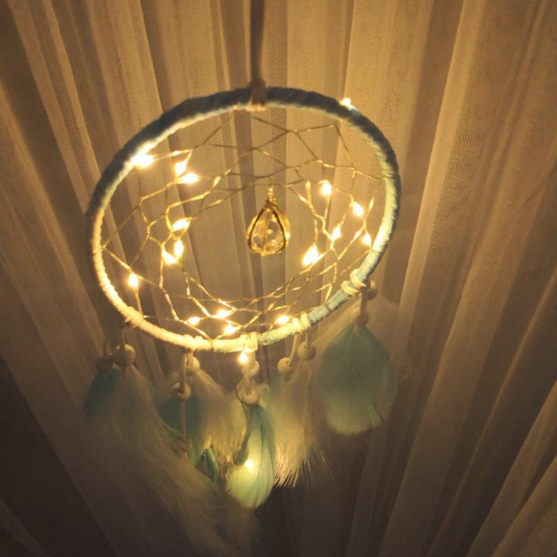 Dreamcatcher Hanging Lighted Handmade Decorative Gift for Home Room Balcony Window (Sky- ) - Image 2