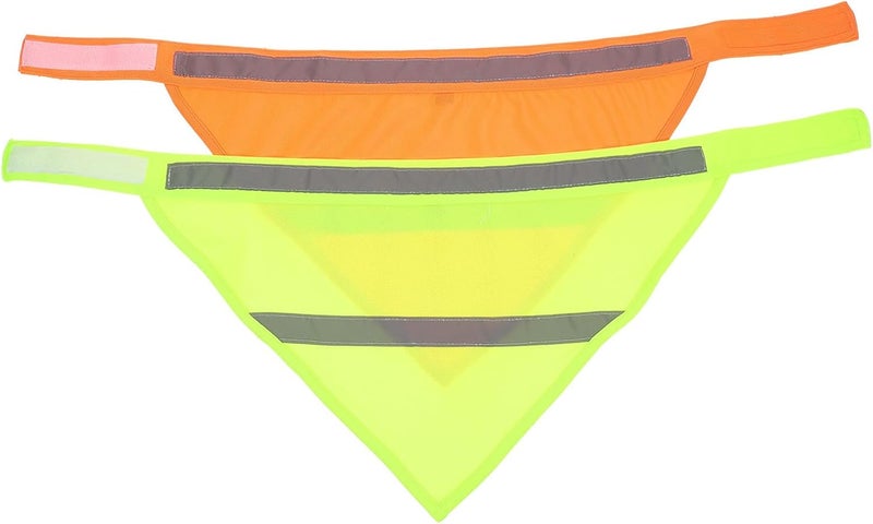 2pcs Reflective Dog Bandana Set, Night Glow Adjustable Safety Scarf Hook and Loop Closure, Large Size for Dogs, Visible Pet Neckerchief for Outdoor and Evening Walks Random Color - Image 1
