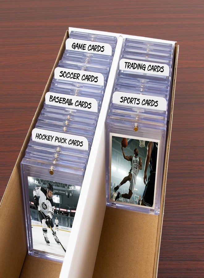 Prilino 200ct Tall Trading Card Dividers - White Plastic Card Divider, Page Dividers for Storage Boxes, Standard Vertical Fit for Sports/Games Card Categorization and Management - Image 5