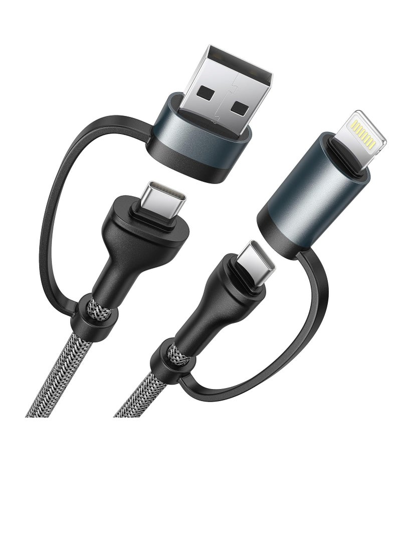 Terabyte 65W 4-in-1 Fast Charging Cable USB-C /Lighting to USB-A/USB-C 1.2M - Image 1