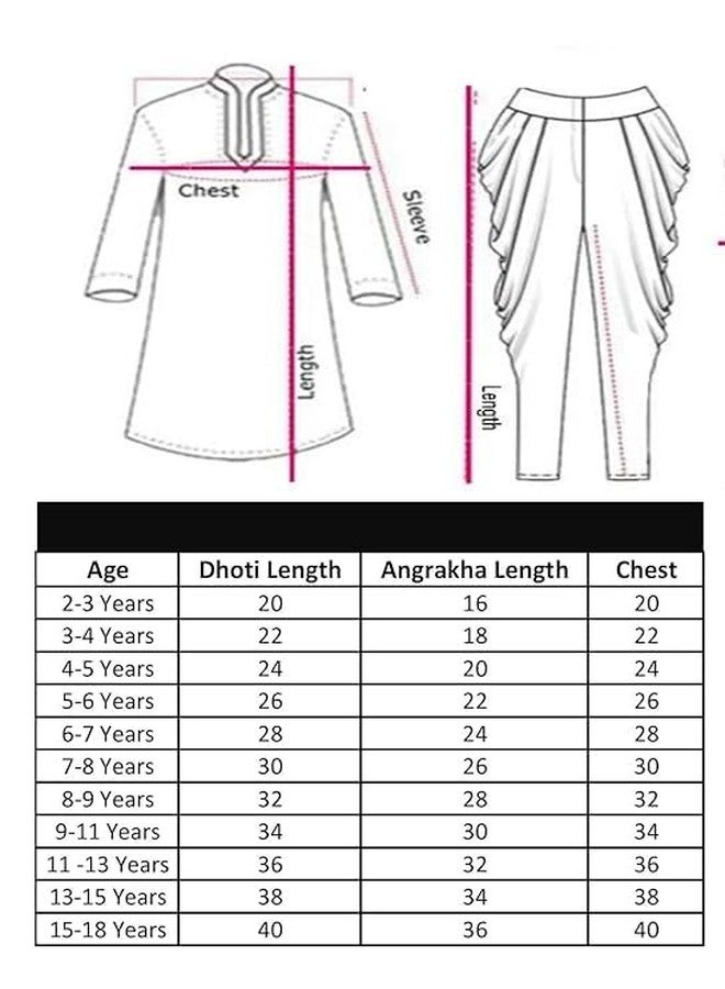 DESI ANDAAZ Gujrati Kedia Dress for Boys Kids Navratri Garba Angrakha Dhoti Set (Material : Cotton) (Orange) - Image 5