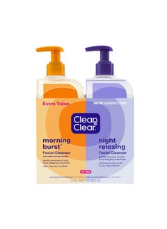 Clean & Clear Clean & Clear 2-Pack Oil-Free Facial Cleansers with Citrus Scent, Morning Burst and Night Relaxing, 16 oz  - Image 1