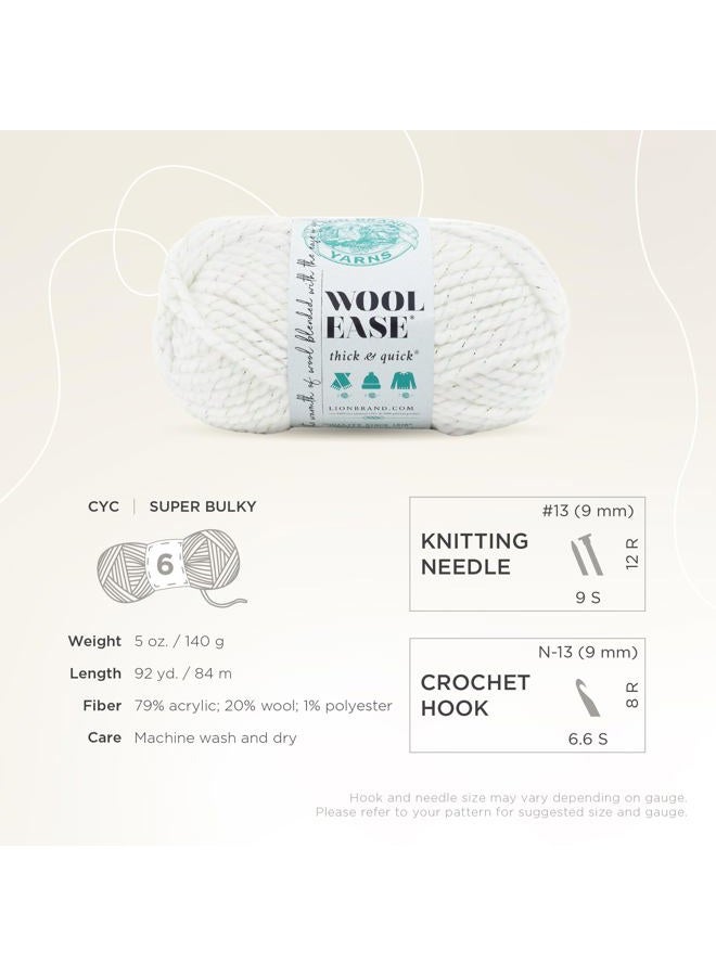 Lion Brand Yarn Wool-Ease Thick & Quick Yarn, Soft and Bulky Yarn for Knitting, Crocheting, and Crafting, 1 Skein, Celebration - Image 4