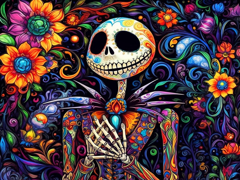 Meothan Halloween Diamond Art for Adults, Skullhead Jack Diamond Art Painting Kits for Adults Beginners, 5D Full Drill Nightmare Before Christmas Paint With Diamonds Gem Art Crafts Kits for Home Decor 12x16in - Image 1