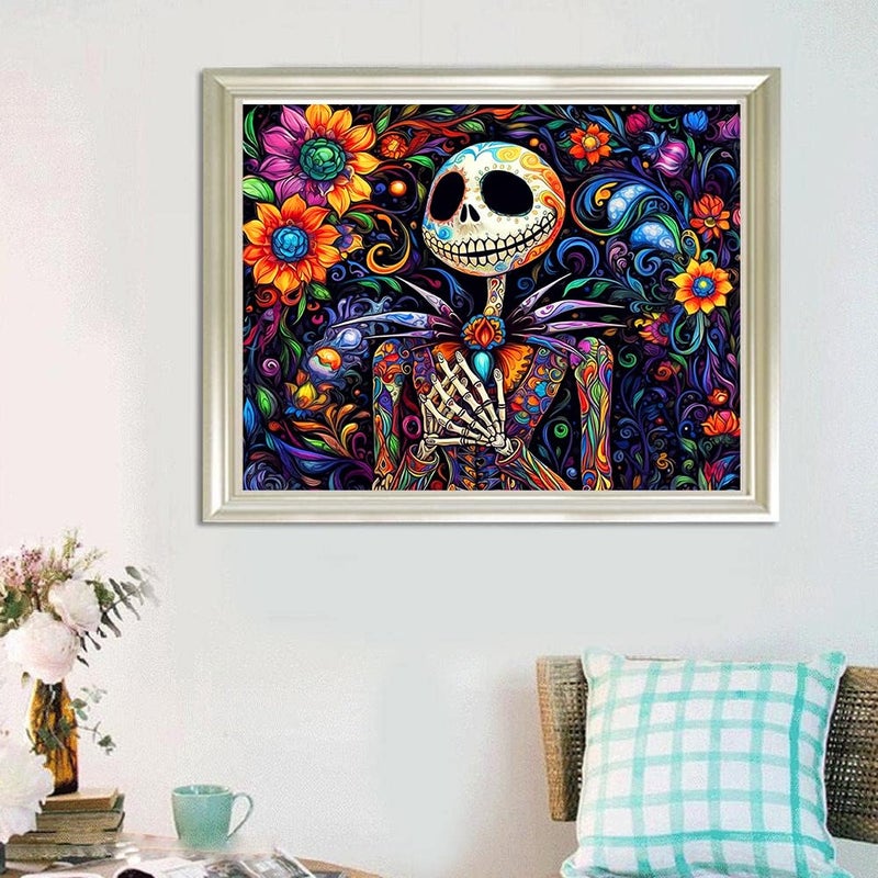 Meothan Halloween Diamond Art for Adults, Skullhead Jack Diamond Art Painting Kits for Adults Beginners, 5D Full Drill Nightmare Before Christmas Paint With Diamonds Gem Art Crafts Kits for Home Decor 12x16in - Image 4