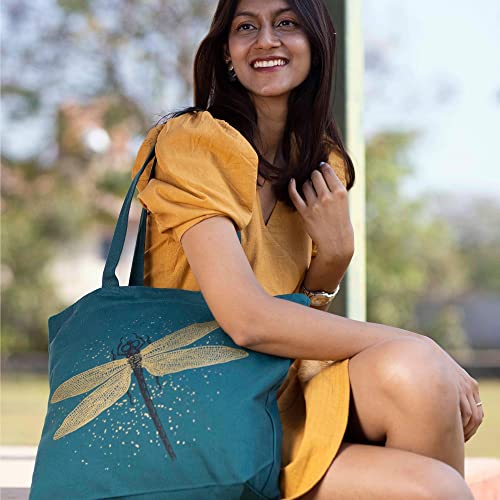 EcoRight Eco Right Large Canvas Tote Bag for Women, Zipper Handbags for Women Inner Pocket for Shopping, Office & Daily Use (Pack of 2) - Image 2