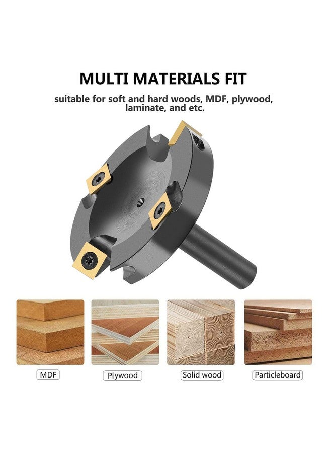 SpeTool 3 Inch Extra Large Spoilboard Surfacing Router Bit 2+2 Flatten Carbide Replacement Insert Router Bit Slab Flattening Wood Cutter 1/2 Inch Shank with ATS Coated Insert - Image 3