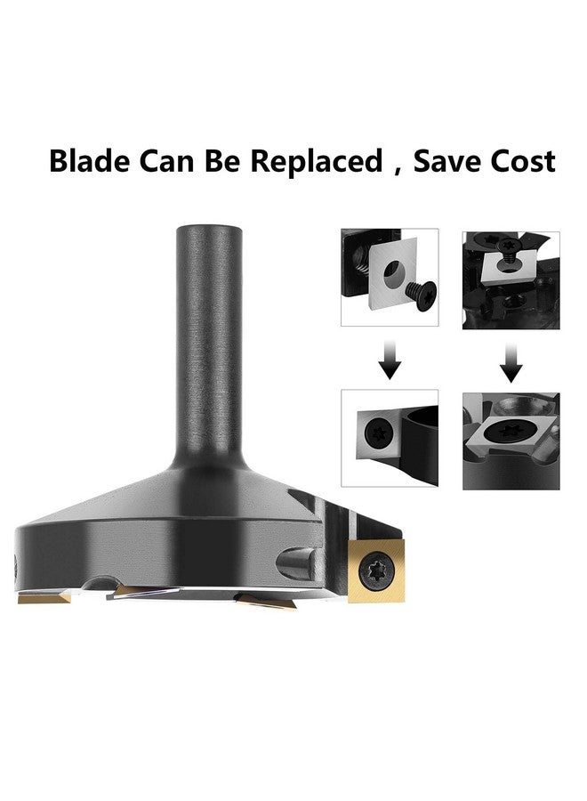 SpeTool 3 Inch Extra Large Spoilboard Surfacing Router Bit 2+2 Flatten Carbide Replacement Insert Router Bit Slab Flattening Wood Cutter 1/2 Inch Shank with ATS Coated Insert - Image 4