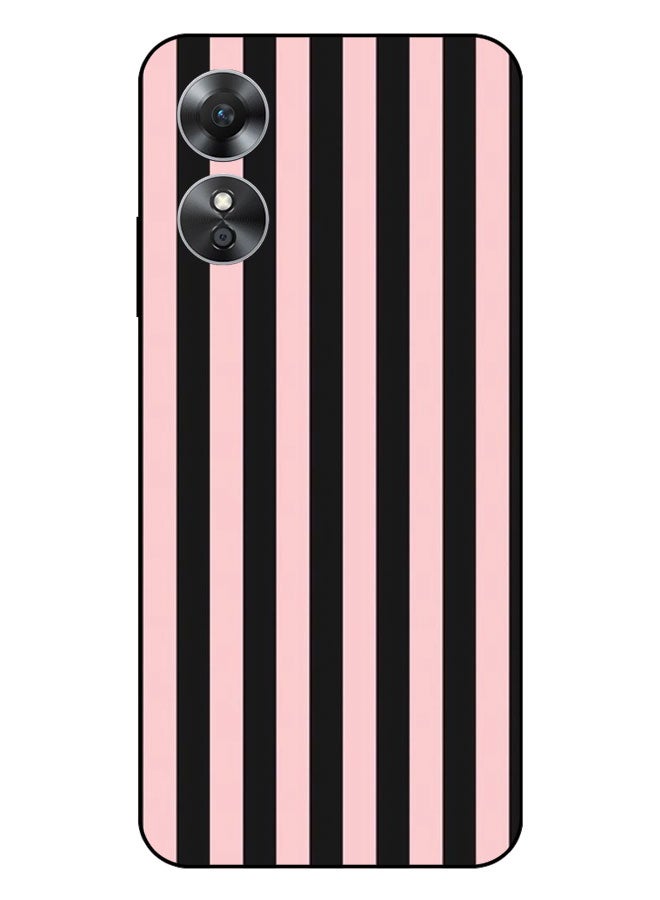 EYE CATCH Printed Protective Case Cover For Oppo A17  -  Pink & Black Lines - Image 1