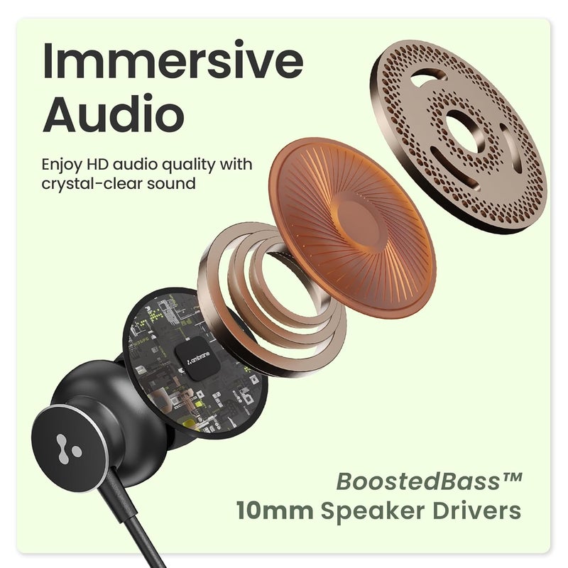 AMBRANE Type C Wired in Ear Earphones with in-Line Mic for Clear Calling,1.2M Cable,10Mm Dynamic Drivers for Boostedbass,Control Buttons for iPhone 15,Samsung&Type C Devices(Stringz 38C,Green) - Image 3