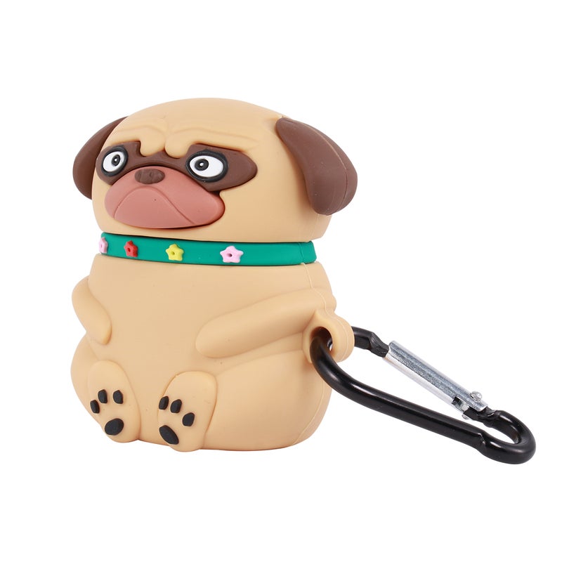 Dog Earphone Case Cover Portable Silicone Headset Case Protector Compatible for AirPods 1/2 ( Pei, with Hook) - Image 3