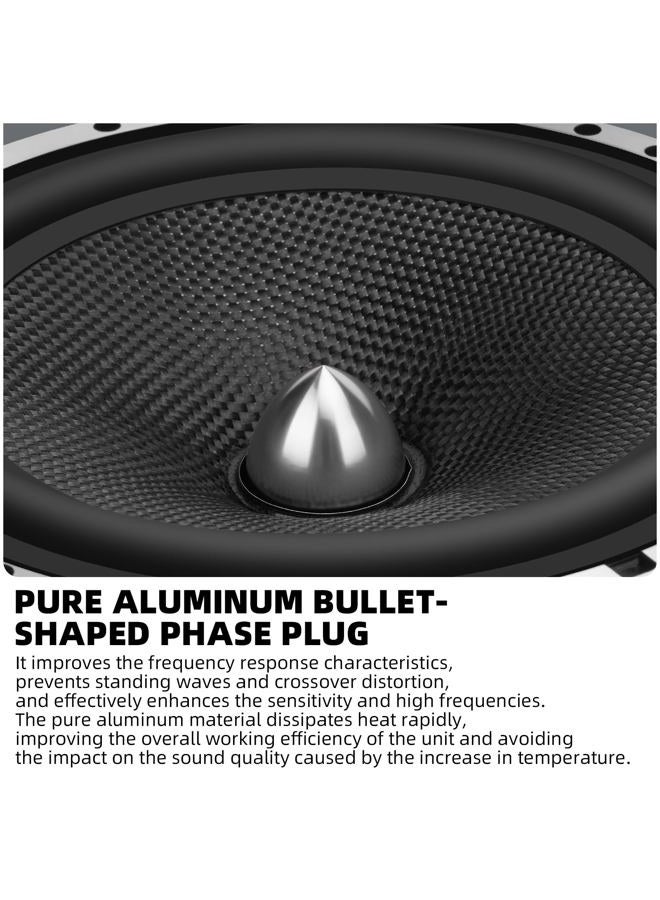 WDiYA 2025 Upgrade 6.5-Inch Car Speakers 1000W Peak Power - High-Performance Carbon Fiber Cone Woofers, Bullet Head Design for Clear Bass & Stereo Sound, Door Audio System (2 Speakers) - Image 4