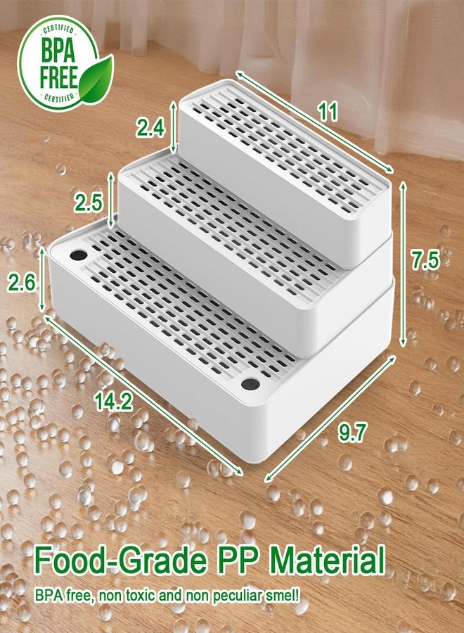 Usluole Adjustable 3 Steps Litter Box Ramp with Detachable Litter Trapper, Non-Slip Easy Clean Cat Litter Stair for Small & Elderly Cats, Cat Steps for Automatic Litter Box, White - Image 2