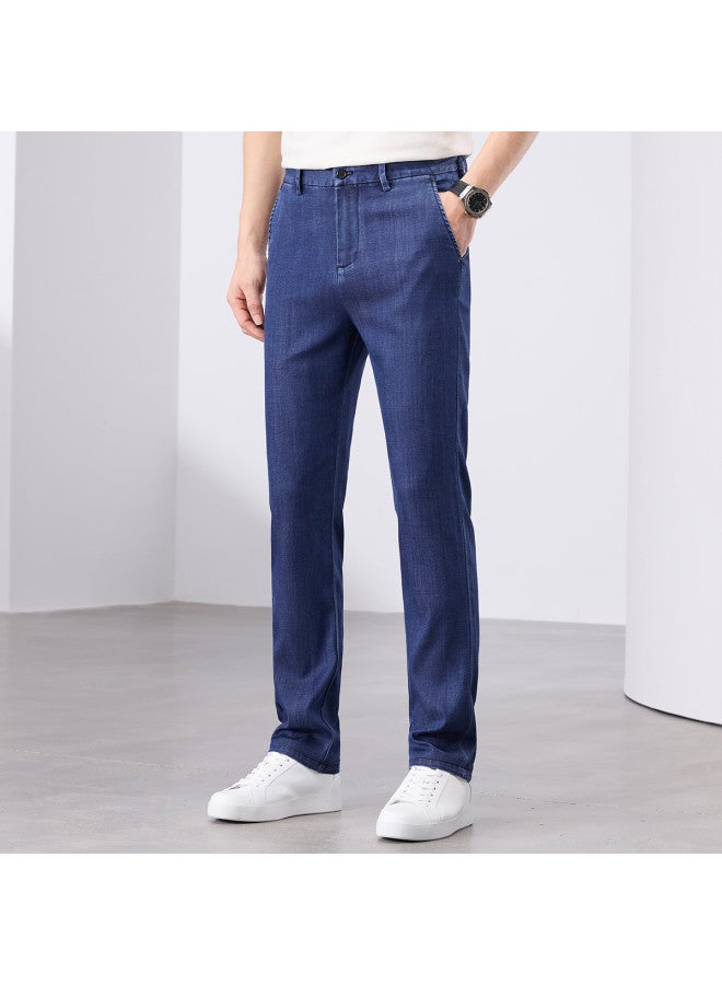 Tucano fashionable Men's Loose-fit Lyocell Jeans - Breathable Straight-leg Trousers For Spring/summer - Image 2