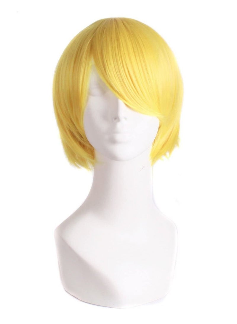إستيل شعر مستعار تأثيري قصير مستقيم للرجال شعر مستعار أصفر - Image 1