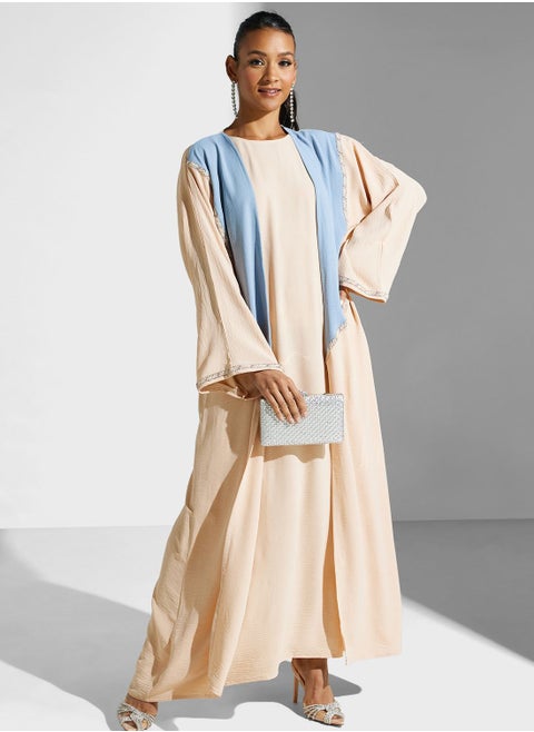 Embellished Flared Sleeve Abaya
