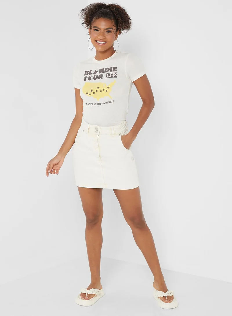 TOPSHOP Crew Neck Graphic T-Shirt