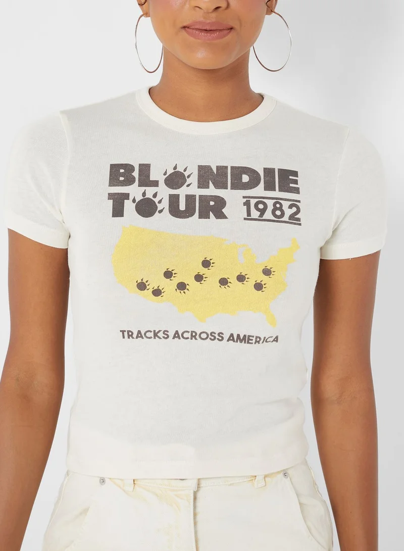 TOPSHOP Crew Neck Graphic T-Shirt