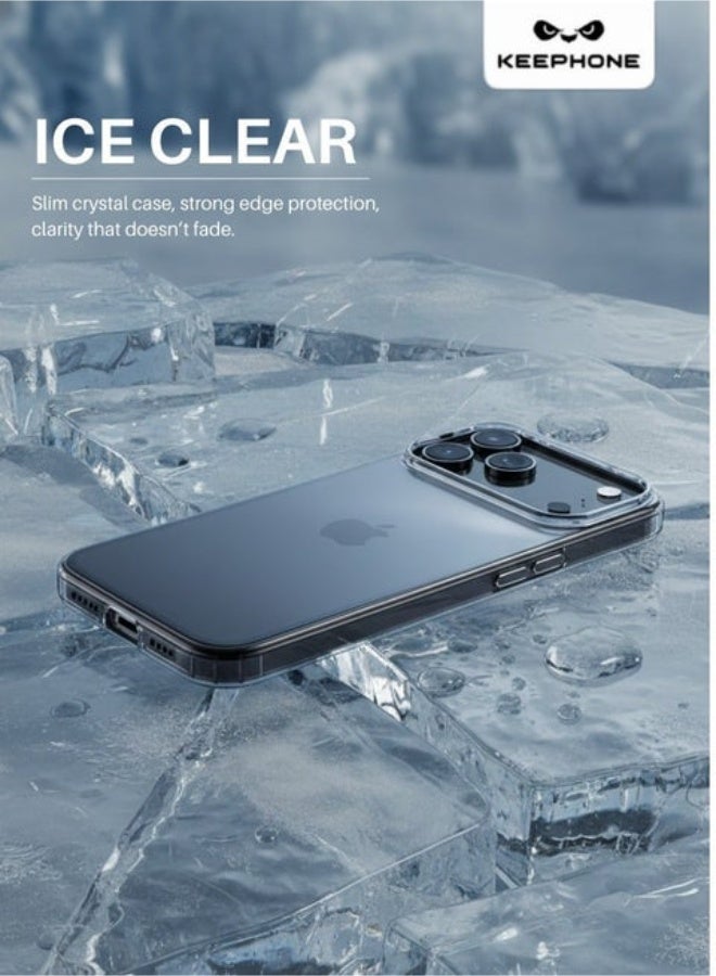 KeepHone iPhone 17 Pro Max | Clear Case - Anti-yellowing, High Transparency, Shockproof with Military Grade Drop Protection - Transparent - Image 2