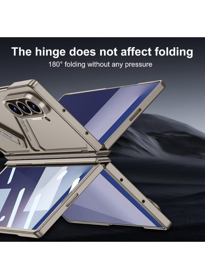 عام غطاء سامسونج جالكسي زد فولد 7 مع حماية الشاشة - واقي مفصلة مدمج رفيع جدًا، حامل قائم، شحن لاسلكي، حماية العدسة، غطاء رفيع - Image 5