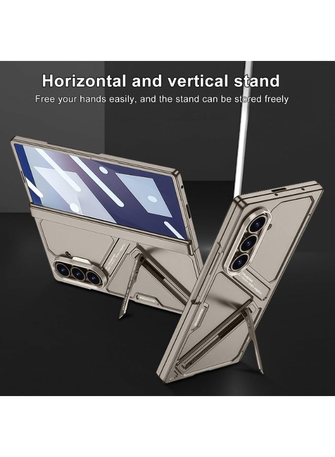 عام غطاء سامسونج جالكسي زد فولد 7 مع حماية الشاشة - واقي مفصلة مدمج رفيع جدًا، حامل قائم، شحن لاسلكي، حماية العدسة، غطاء رفيع - Image 3