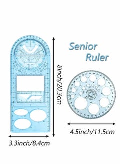 SYOSI Drawing Ruler Geometric Ruler Drawing Template Measuring Tool Plastic Draft Rulers for School Office Supplies for Studying  - Image 3