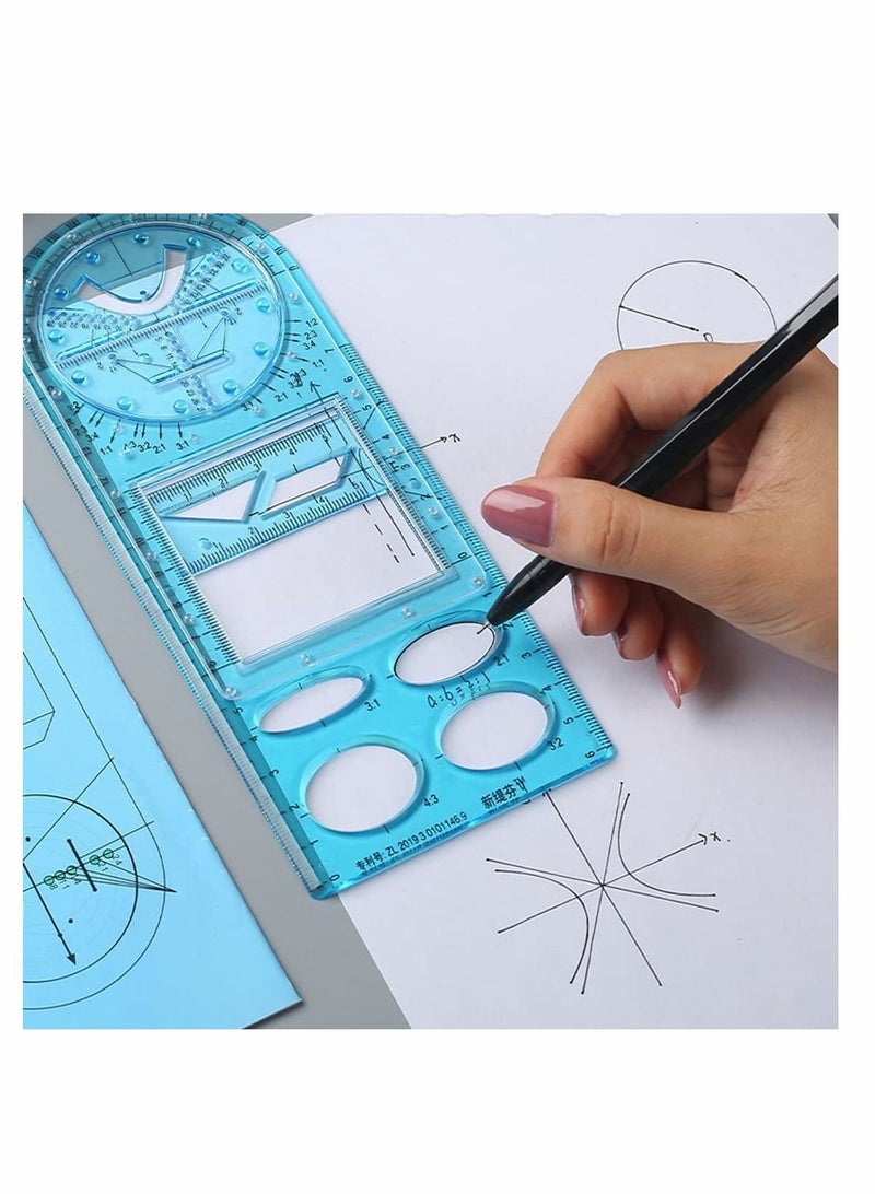 SYOSI Drawing Ruler Geometric Ruler Drawing Template Measuring Tool Plastic Draft Rulers for School Office Supplies for Studying - Image 5