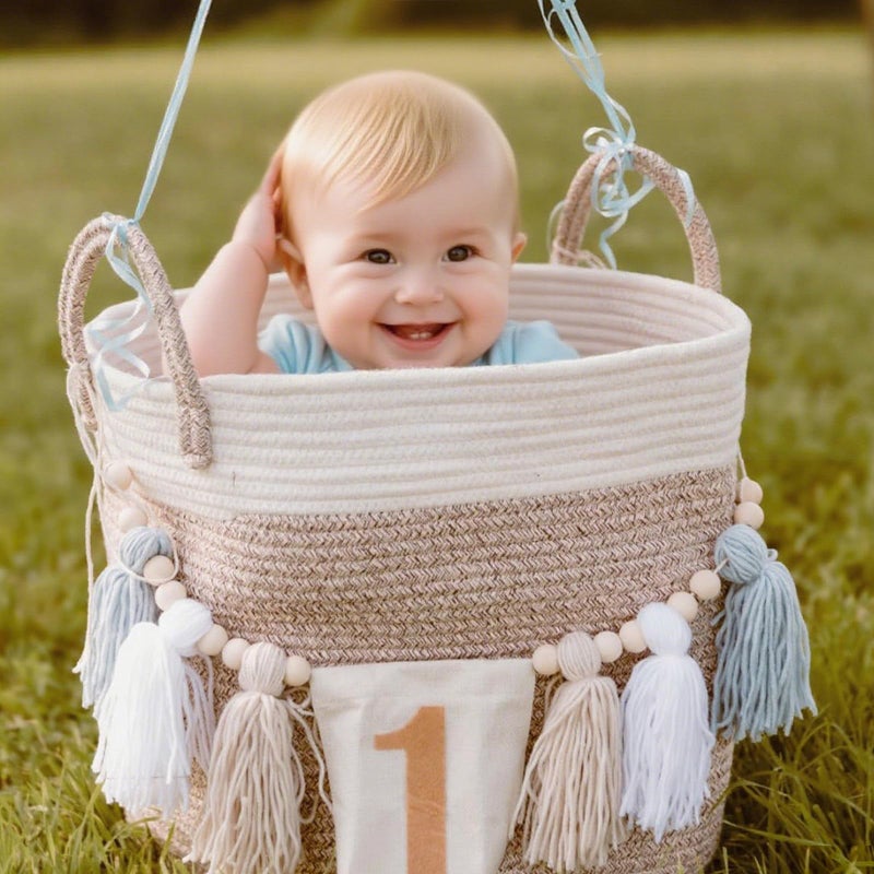 Packyouth Baby First Birthday Party Decorations First Highchair Banner For Baby Boys Blue High Chair Banner Crown Cake Topper Baby Photo Banner 1st Birthday Photo Backdrop (Blue) - Image 3