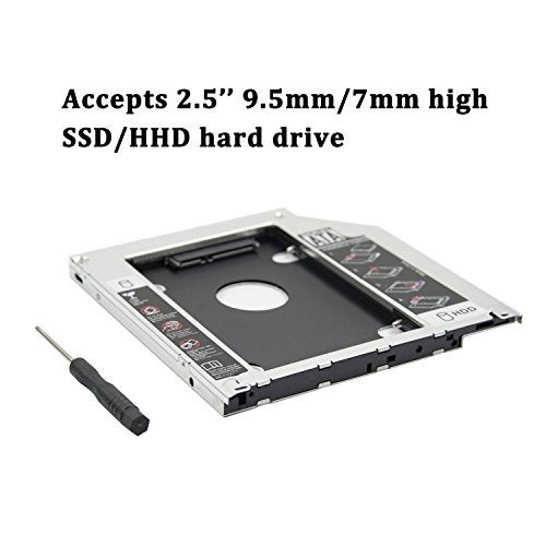 SZYIKUER حامل قرص صلب 2.5 بوصة HDD SSD بديل لجهاز MacBook Pro 13/15/17 بوصة A1278 A1286 A1297 2008 2009 2010 2011 2012 محرك أقراص CD/DVD-ROM بصري SuperDrive - Image 5