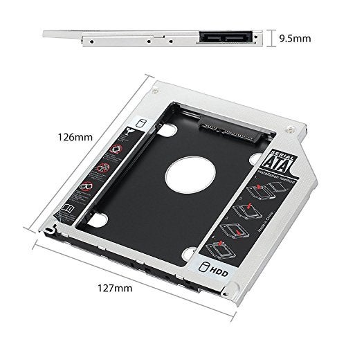 SZYIKUER حامل قرص صلب 2.5 بوصة HDD SSD بديل لجهاز MacBook Pro 13/15/17 بوصة A1278 A1286 A1297 2008 2009 2010 2011 2012 محرك أقراص CD/DVD-ROM بصري SuperDrive - Image 2