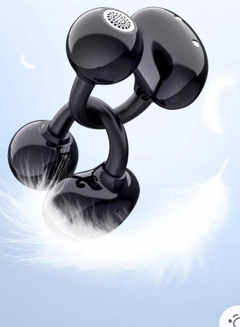 سماعات الأذن اللاسلكية, سماعات الأذن بلوتوث, تصميم جمالي مستقبلي, الريش مثل ارتداء, الاستماع مفتوح الأذن, عمر البطارية الطويل, نظام التشغيل iOS و Android الأسود - Image 2