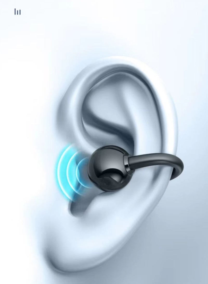 سماعات الأذن اللاسلكية, سماعات الأذن بلوتوث, تصميم جمالي مستقبلي, الريش مثل ارتداء, الاستماع مفتوح الأذن, عمر البطارية الطويل, نظام التشغيل iOS و Android الأسود - Image 5