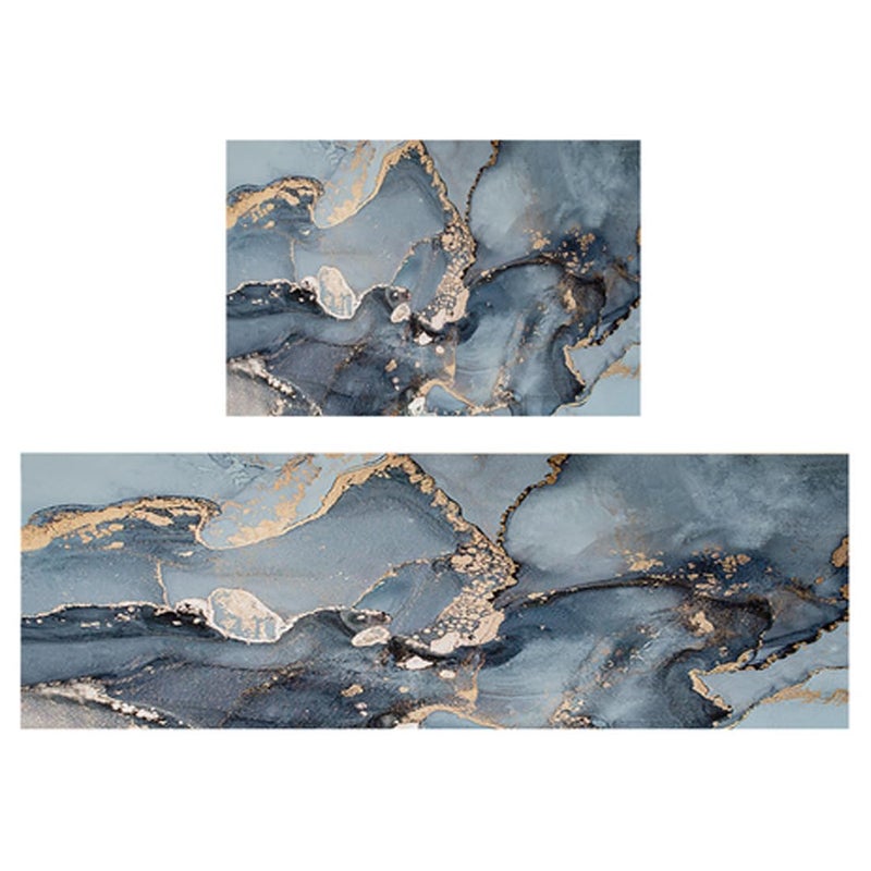 Maharsh Modern Kitchen Floor mat with Water and Oil Absorption, Anti Slip Crystal Velvet Long Strip Foot mat Size 17x47 17x30 Inch (45X120 45X75 CM) (Sky Blue) - Image 3