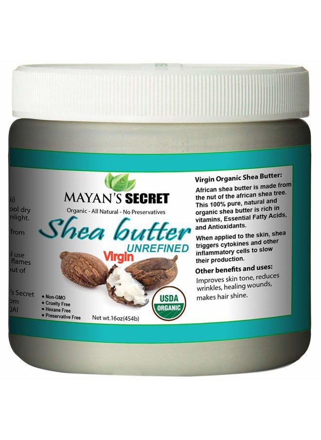 Mayan's Secret - Organic Shea Butter USDA Certified, Raw, Unrefined, Ivory from Ghana Africa, Amazing for Skin Elasticity, Stretch Marks and body - Image 1