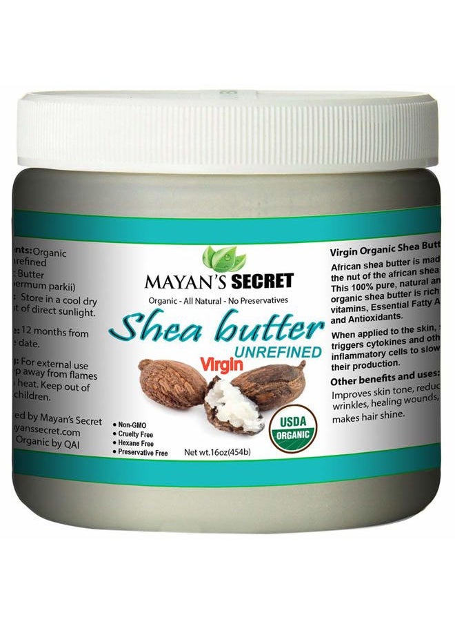 Mayan's Secret - Organic Shea Butter USDA Certified, Raw, Unrefined, Ivory from Ghana Africa, Amazing for Skin Elasticity, Stretch Marks and body - Image 1