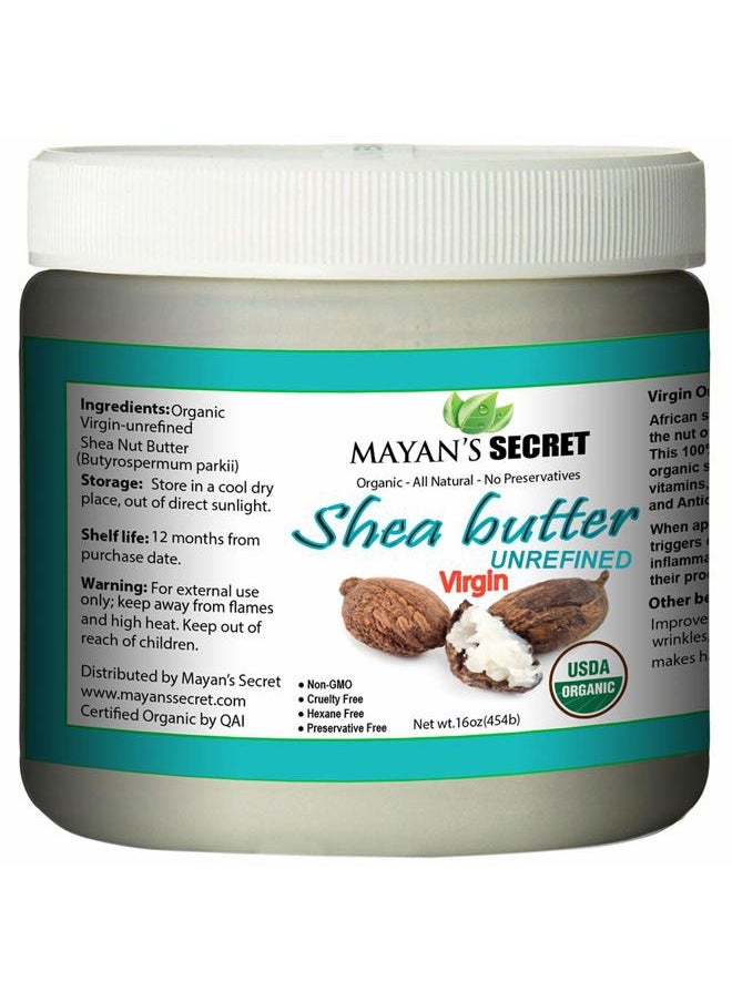 Mayan's Secret - Organic Shea Butter USDA Certified, Raw, Unrefined, Ivory from Ghana Africa, Amazing for Skin Elasticity, Stretch Marks and body - Image 1