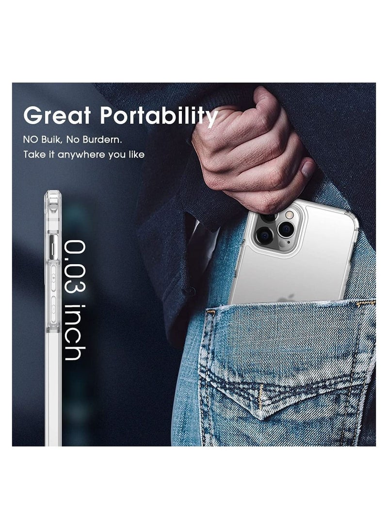 iPhone 13 Pro Case Protective [Military Grade Drop Protection] Frosted Translucent Anti-Drop Hard PC Back with Soft Silicone Edge Slim Thin Cover - Image 4