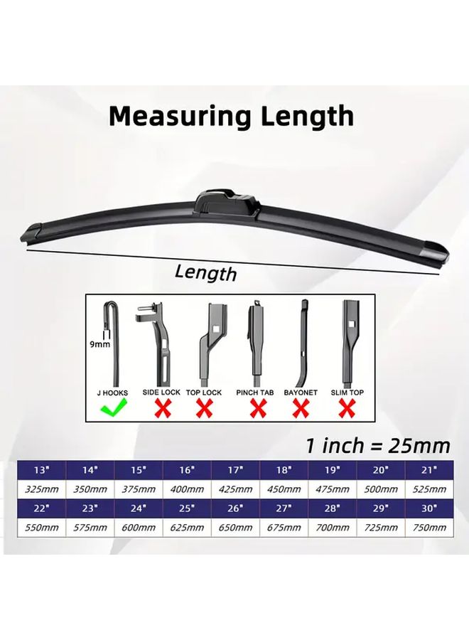 Complete Windshield Wiper Set for Fiat Panda 169 2003 to 2012 Frameless Design - Image 5